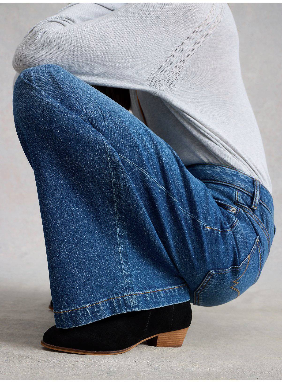 WHITE STUFF Ayla Wide Leg Jean Mid Denim 8R - Image 4